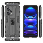 For Xiaomi Redmi Note 12 Pro 5G Hybrid Soft TPU Hard PC Non-slip Protective Case Kickstand Anti-Scratch Phone Cover