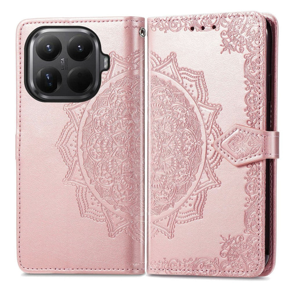 Xiaomi 15T Pro-skal Plånboksfodral Mandala Blomma Lädermobilfodral Stativvy