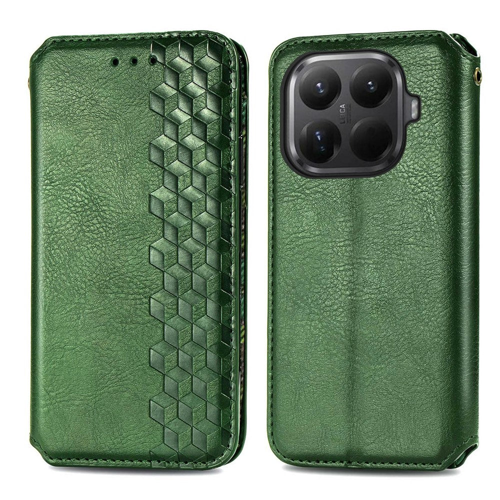 For Xiaomi 15T Pro Case Rhombus Imprint PU Leather Wallet Phone Cover