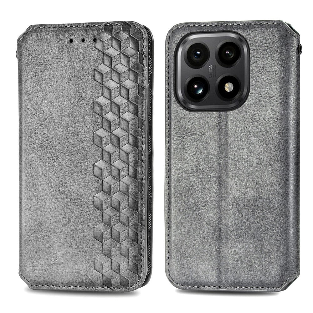 For Xiaomi 15T Case Rhombus Imprint Anti Scratch PU Leather Wallet Phone Cover