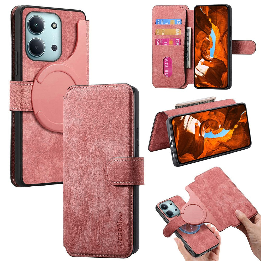 CASENEO MW-03 Detachable Wallet Case For Xiaomi Poco C85 4G (171mm) / Redmi 15C 4G (Global) (171mm) Leather + TPU Phone Cover
