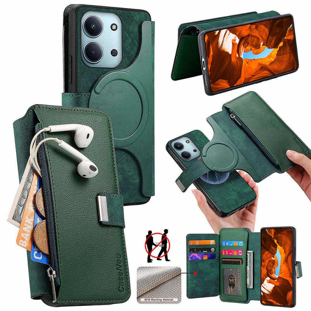 CASENEO MW-02 For Xiaomi Redmi 15C 4G (Global) (171mm) / Poco C85 4G (171mm) Case Detachable Magnetic Leather Flip Phone Cover