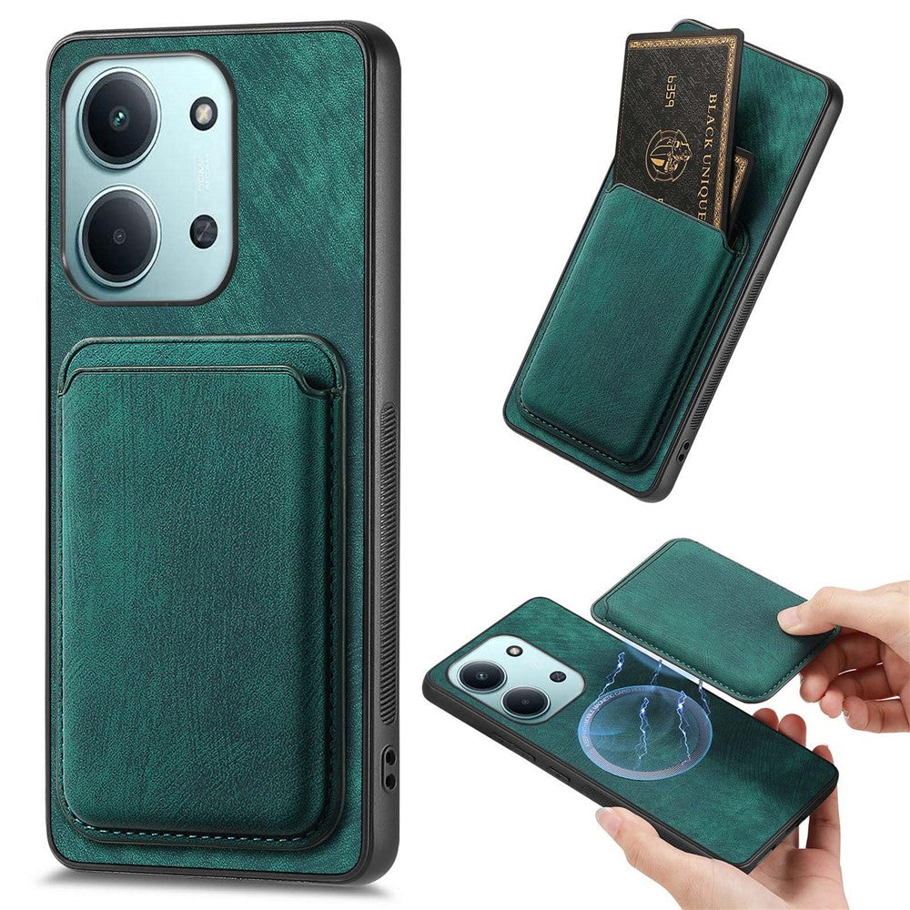 Magnetic Case For Xiaomi Poco C85 4G (171mm) / Redmi 15C 4G (Global) (171mm) Retro Leather + TPU Phone Cover with Detachable Card Slot