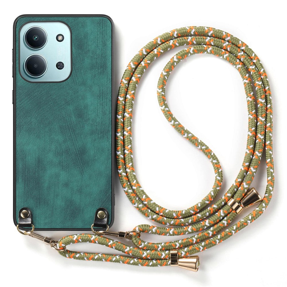 Retro Leather Case For Xiaomi Poco C85 4G (171mm) / Redmi 15C 4G (Global) (171mm) Phone Back Cover with Adjustable Strap