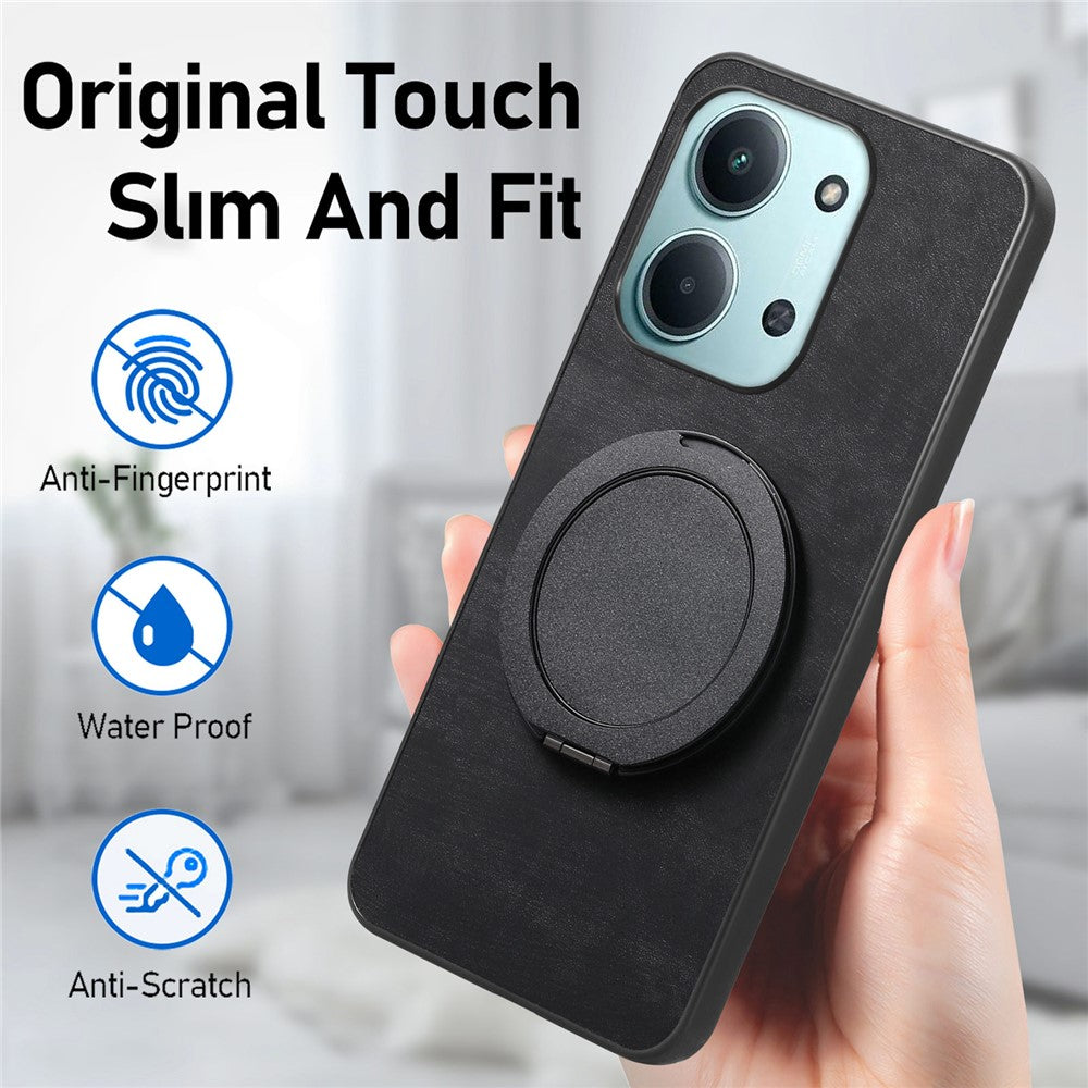 Stress Relief Retro Leather Cover For Xiaomi Poco C85 4G (171mm) / Redmi 15C 4G (EU) (173mm) Phone Case with Rotating Kickstand
