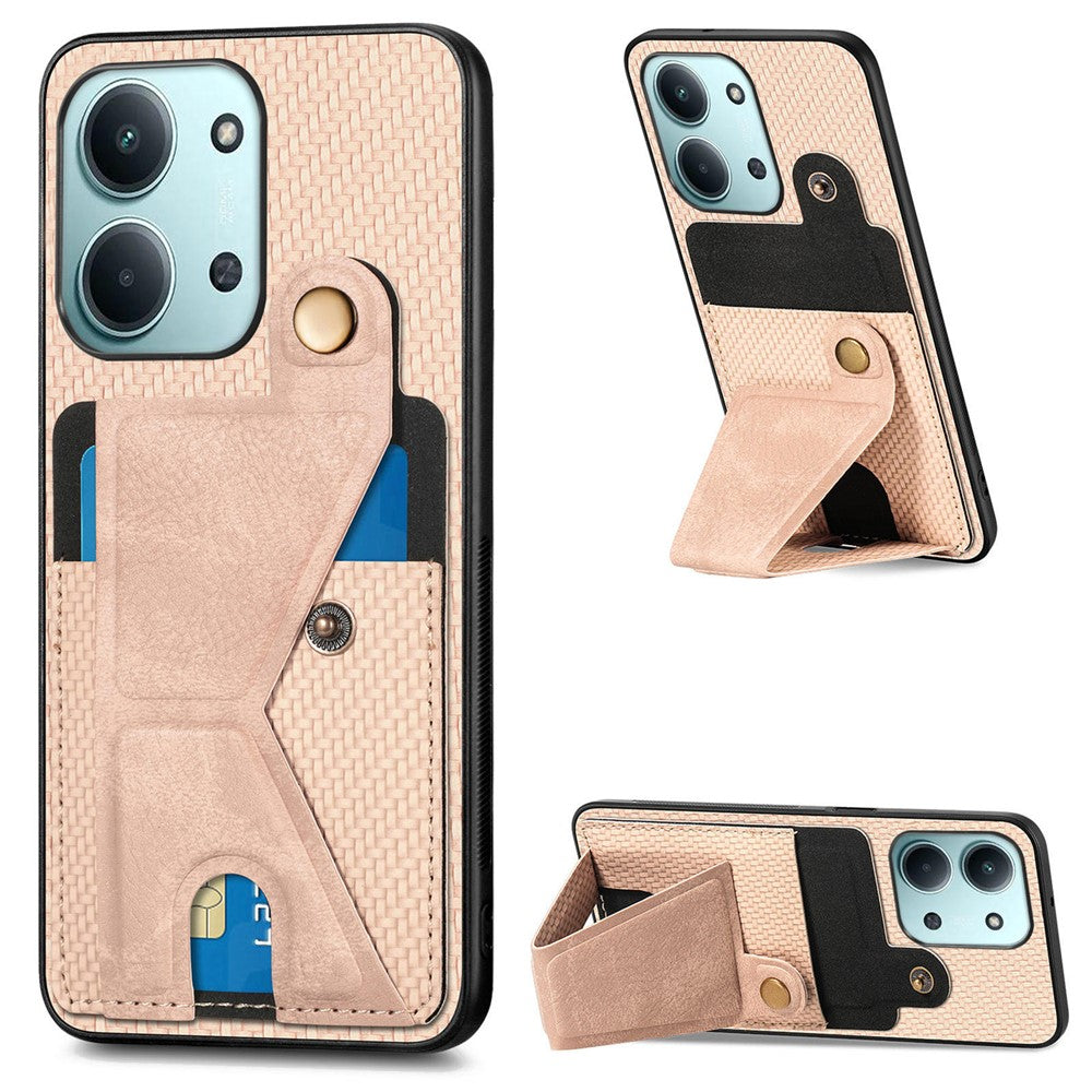 K-Shaped Kickstand Case For Xiaomi Poco C85 4G (171mm) / Redmi 15C 4G (Global) (171mm) Leather Phone Back Cover