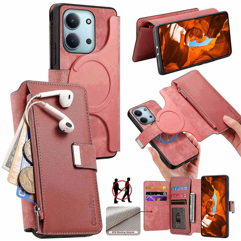 CASENEO MW-02-mobilcover til Xiaomi Redmi 15C 5G (EU) (173 mm) / 15C 4G (EU) (173 mm), aftageligt magnetisk læderetui