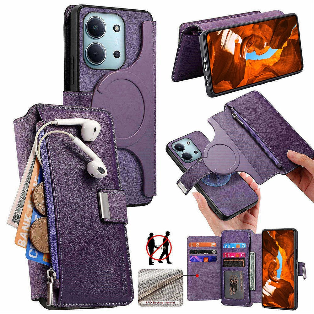 CASENEO MW-02-mobilcover til Xiaomi Redmi 15C 5G (EU) (173 mm) / 15C 4G (EU) (173 mm), aftageligt magnetisk læderetui