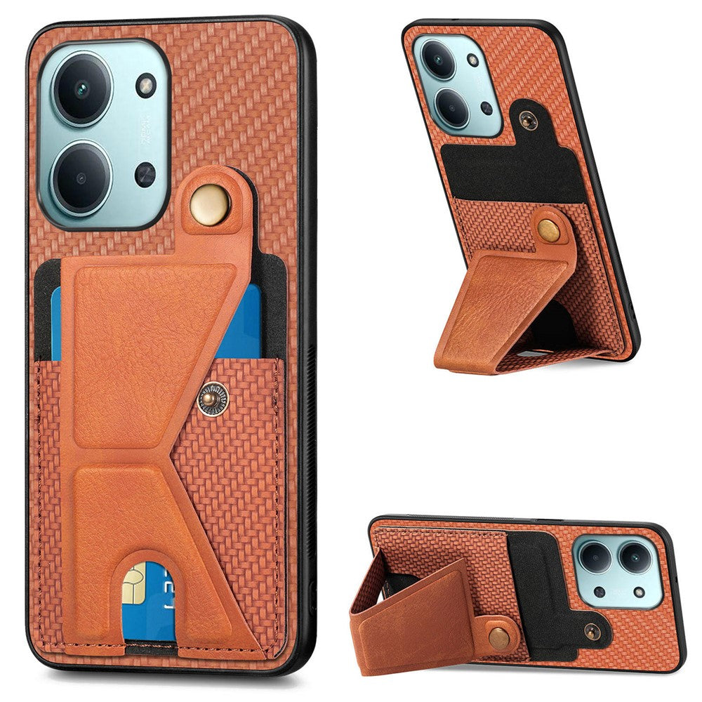 K-Shaped Kickstand Case For Xiaomi Redmi 15C 5G (EU) (173mm) / 15C 4G (EU) (173mm) Leather Phone Back Cover