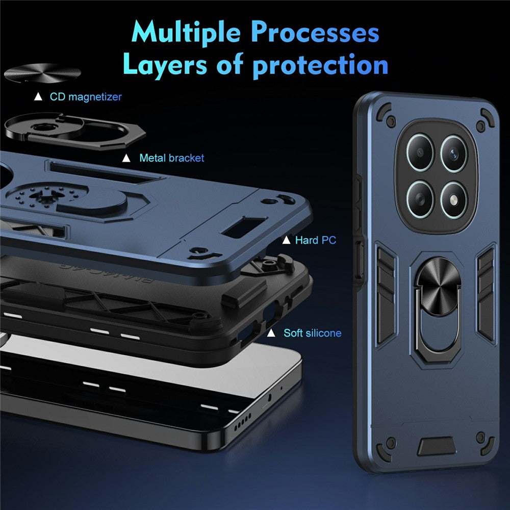 For Xiaomi Poco M8 5G / Redmi Note 15 5G (Global) Case PC + TPU Drop Defend Phone Cover with Ring Kickstand