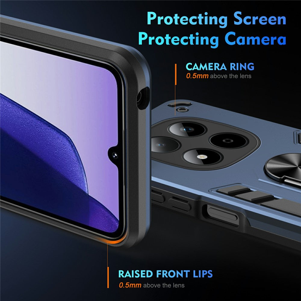 Xiaomi Redmi Note 15 Pro 5G (Global) skal PC + TPU Drop Defend mobilskal med ringstöd