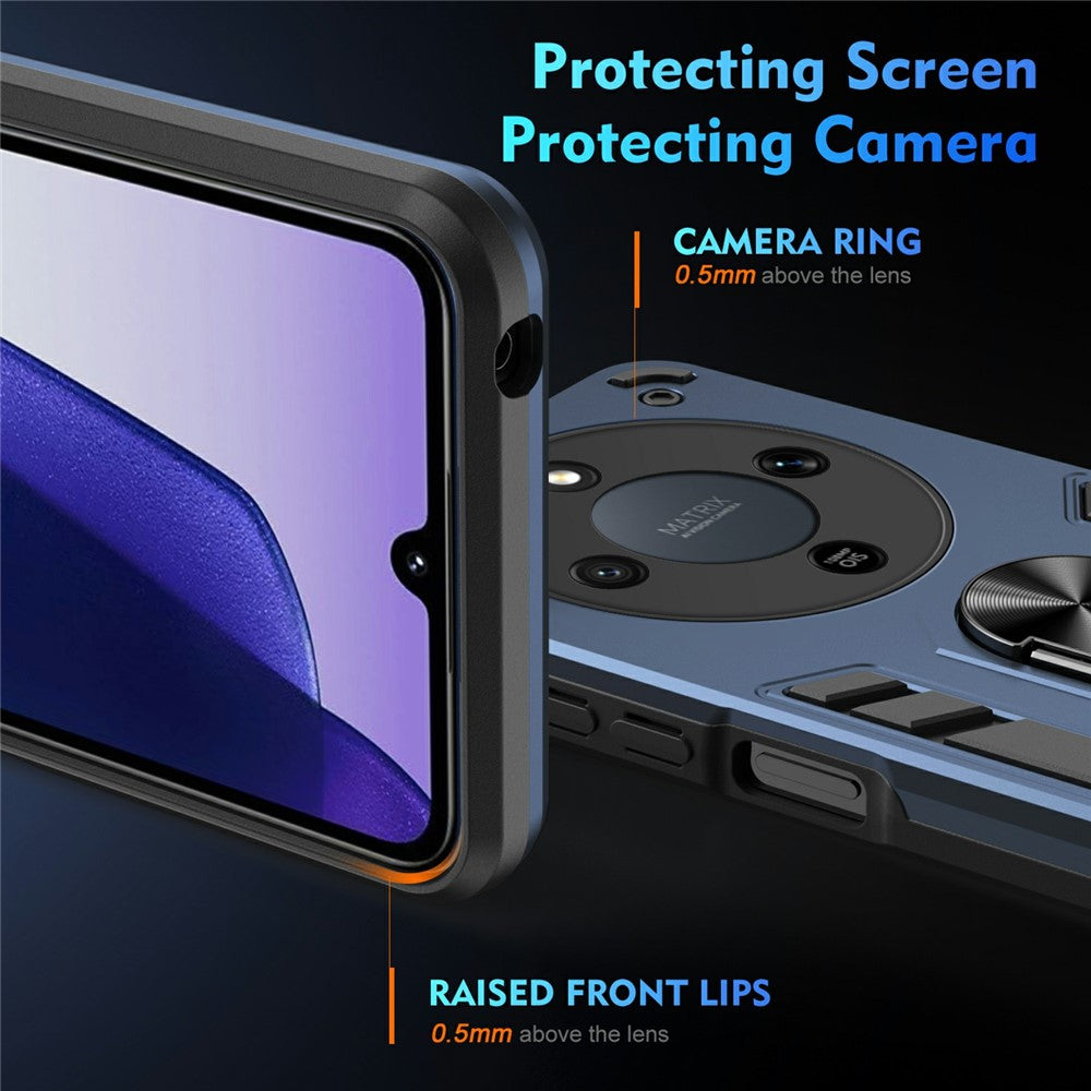 For Honor Magic8 Lite 5G / X9d 5G / X70 5G Case PC + TPU Drop Defend Phone Cover with Ring Kickstand