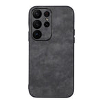 For Samsung Galaxy S23 Ultra Phone Protector Shell, Textured PU Leather Coated PC+TPU Phone Cover