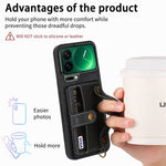 For Xiaomi 17 Pro Retro PU Leather Back Cover with Card Holder and Wristband Kickstand