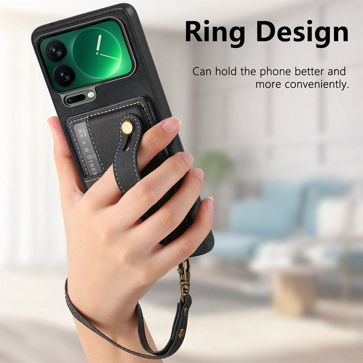 For Xiaomi 17 Pro Retro PU Leather Back Cover with Card Holder and Wristband Kickstand