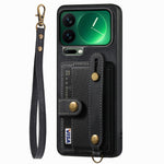 For Xiaomi 17 Pro Retro PU Leather Back Cover with Card Holder and Wristband Kickstand