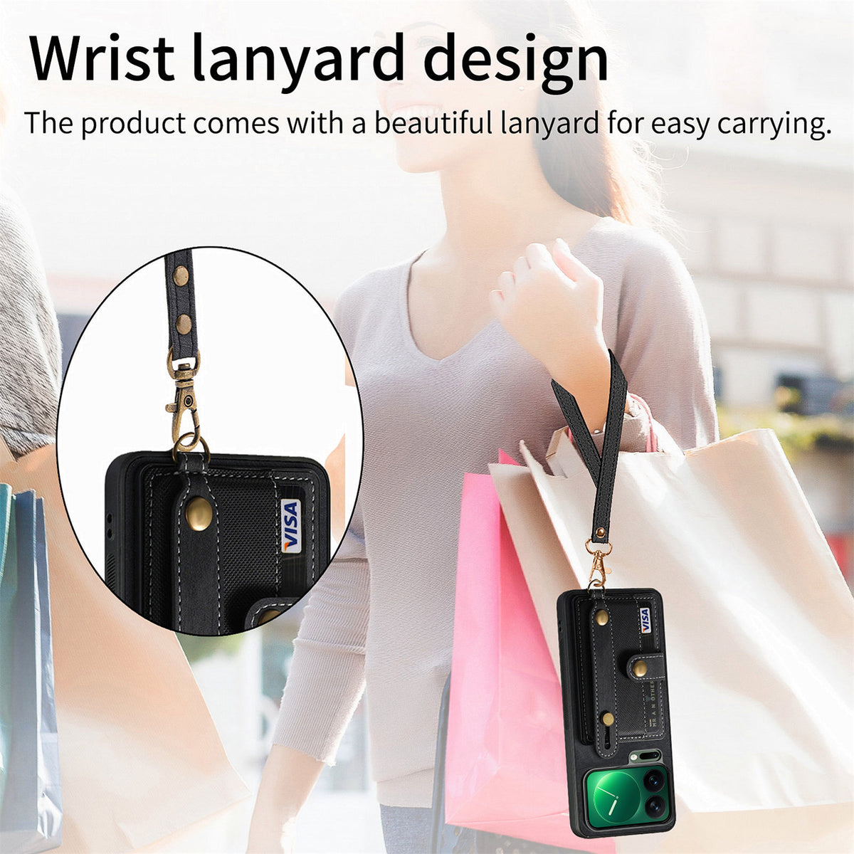 For Xiaomi 17 Pro Retro PU Leather Back Cover with Card Holder and Wristband Kickstand