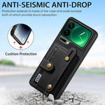 For Xiaomi 17 Pro Retro PU Leather Back Cover with Card Holder and Wristband Kickstand