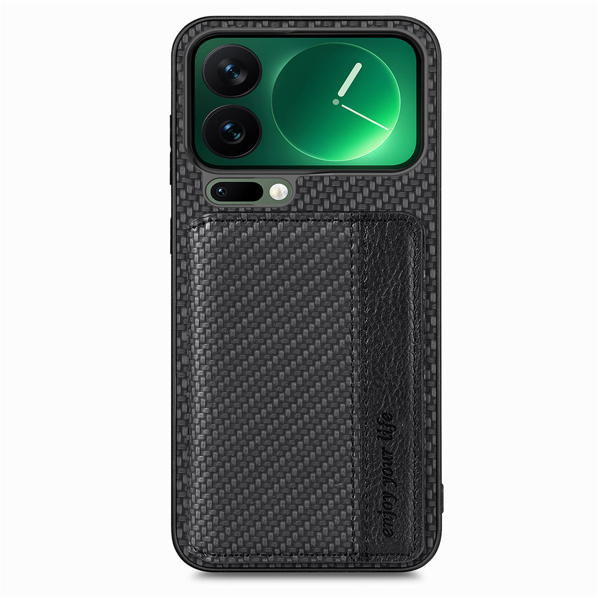 For Xiaomi 17 Pro Max Case RFID Blocking Carbon Fiber Leather Phone Back Cover with Card Holder