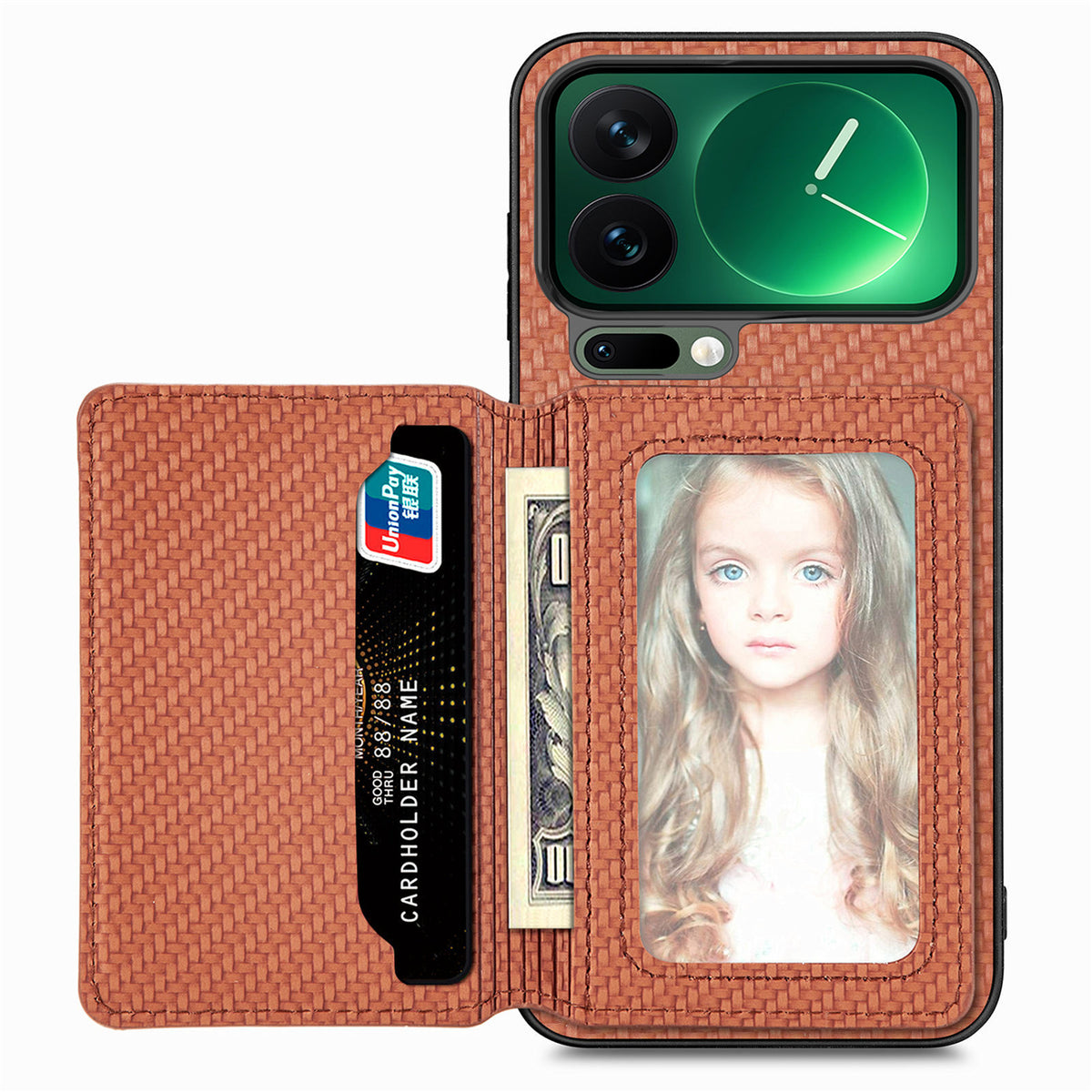 For Xiaomi 17 Pro Max Case RFID Blocking Carbon Fiber Leather Phone Back Cover with Card Holder