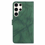For Samsung Galaxy S25 Ultra Leather Case Butterfly Flower Imprinted Wallet Stand Flip Phone Cover with Wrist Strap