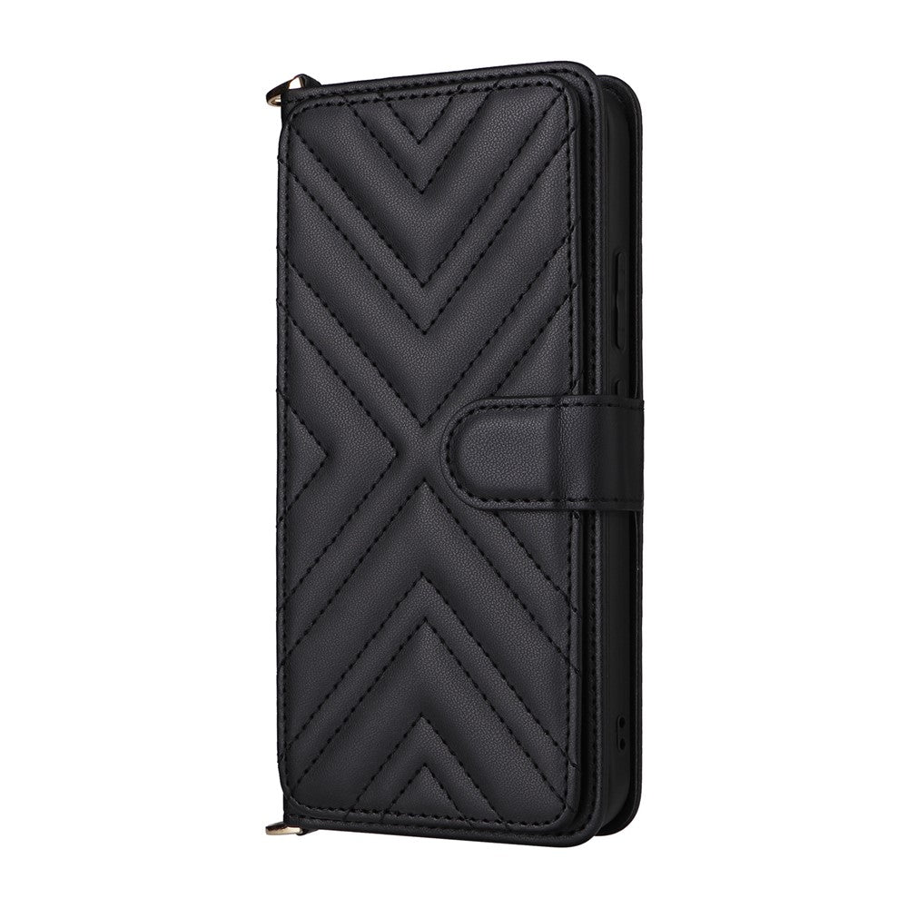For Oppo F31 Pro 5G / A6 Pro 5G (China) Leather Case Stand Wallet Phone Cover with Shoulder / Wrist Strap