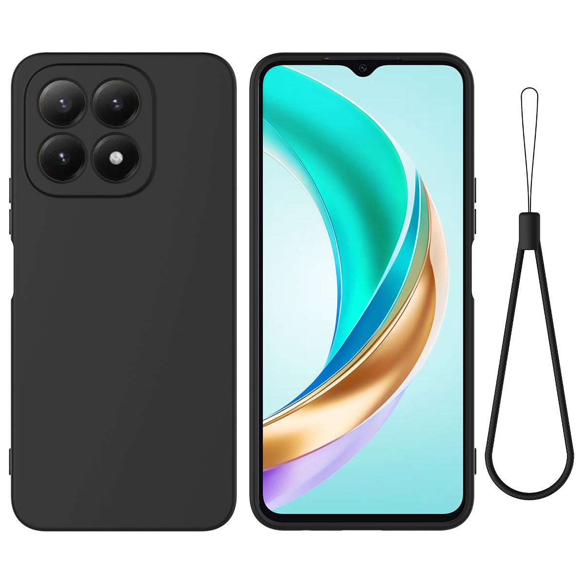 For Xiaomi 15T Liquid Silicone Case Phone Back Cover with Hand Strap