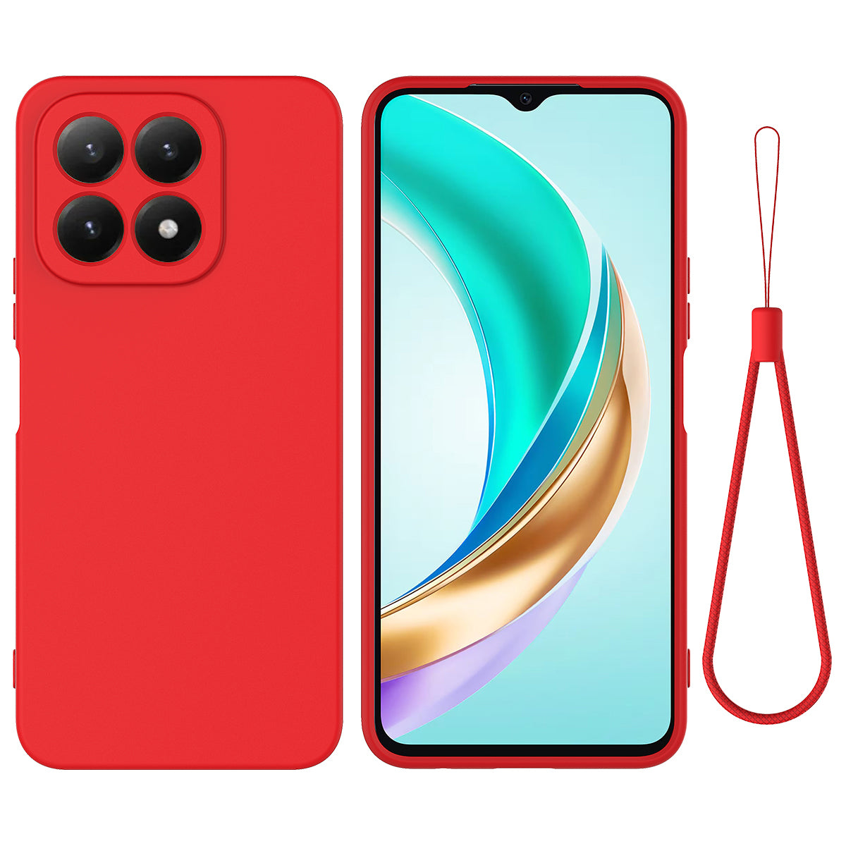 For Xiaomi 15T Liquid Silicone Case Phone Back Cover with Hand Strap