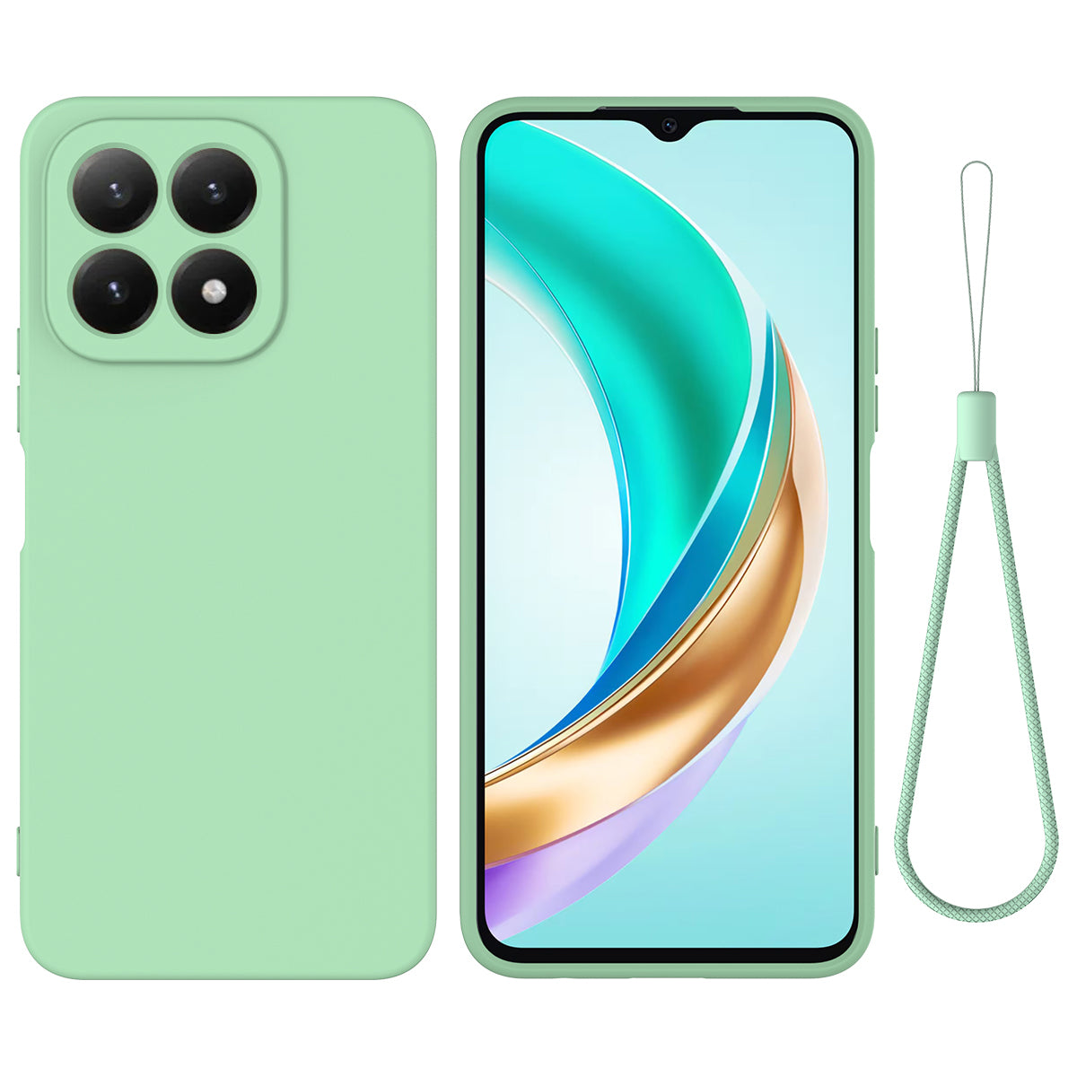 For Xiaomi 15T Liquid Silicone Case Phone Back Cover with Hand Strap