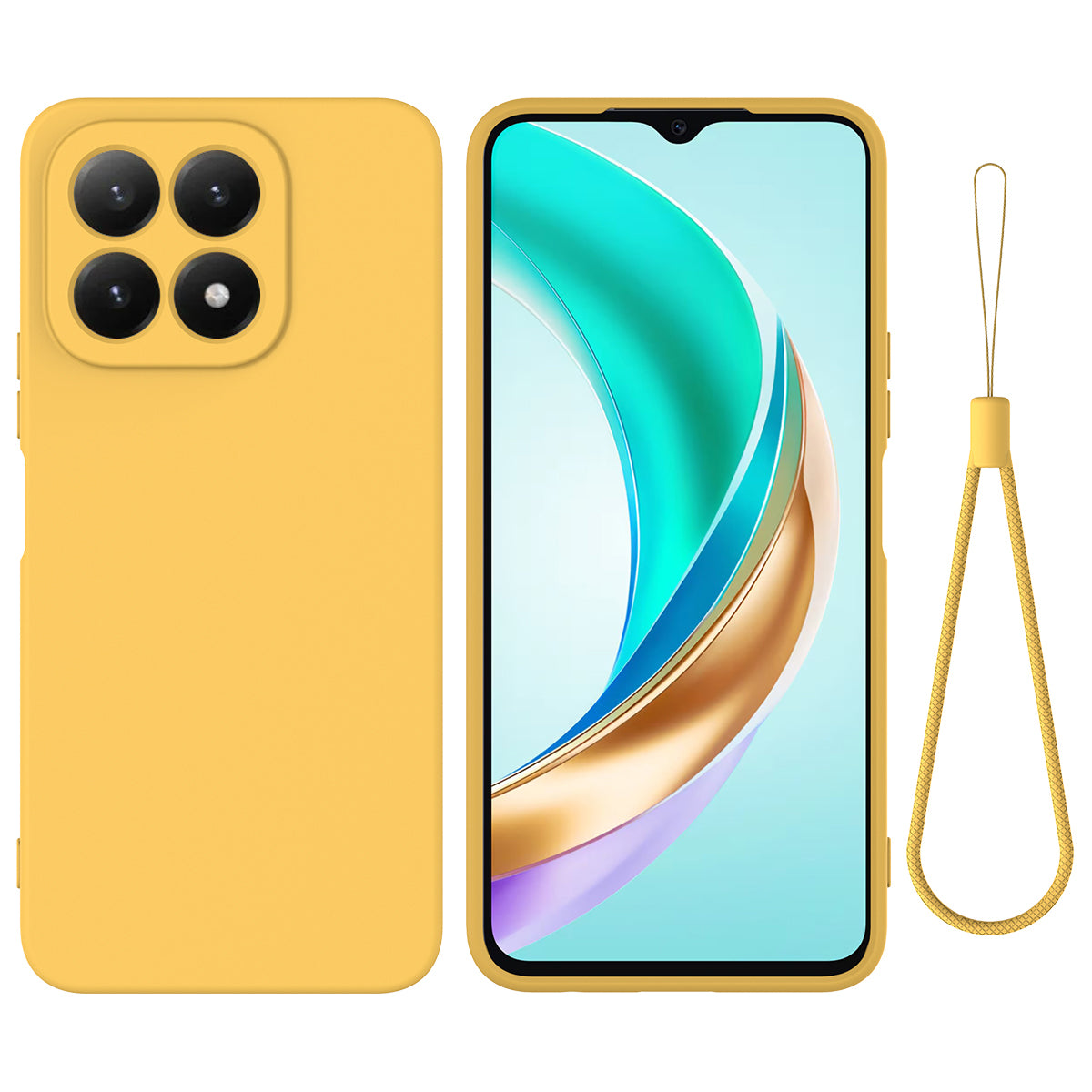 For Xiaomi 17 Liquid Silicone Case Phone Back Cover with Hand Strap