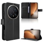 For Honor Magic8 Pro 5G Leather Wallet Case with Strap Diamond Texture Phone Cover