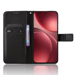 For Oppo Find X9 Pro 5G Leather Wallet Case with Strap Diamond Texture Phone Cover