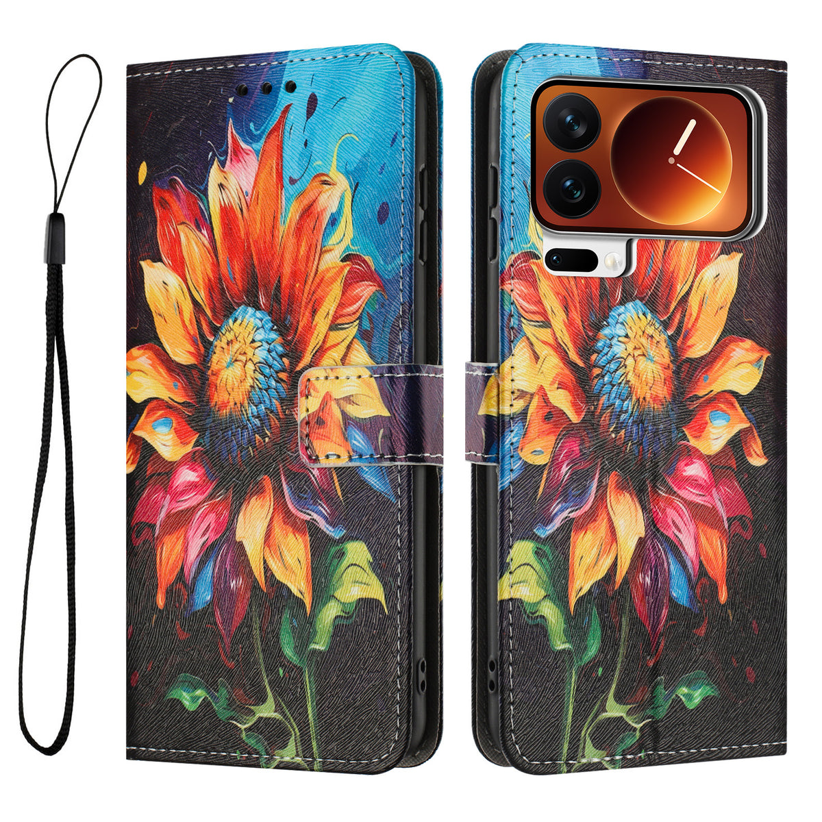 For Xiaomi 17 Pro Wallet Case Pattern Printing PU Leather Phone Cover with Lanyard