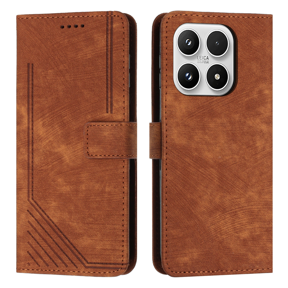 For Xiaomi 17 Stand Case Imprinted Lines Leather Phone Cover