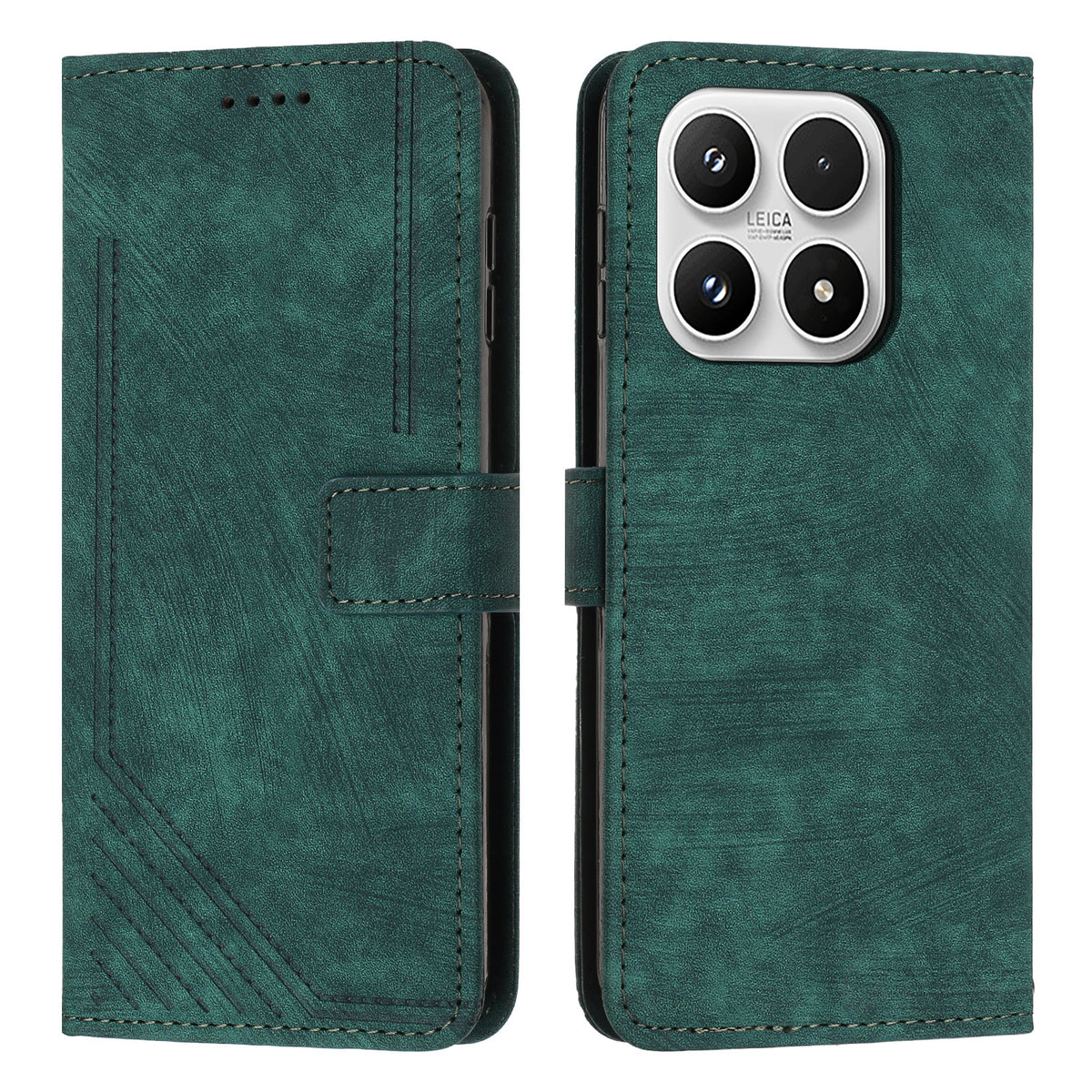 For Xiaomi 17 Stand Case Imprinted Lines Leather Phone Cover