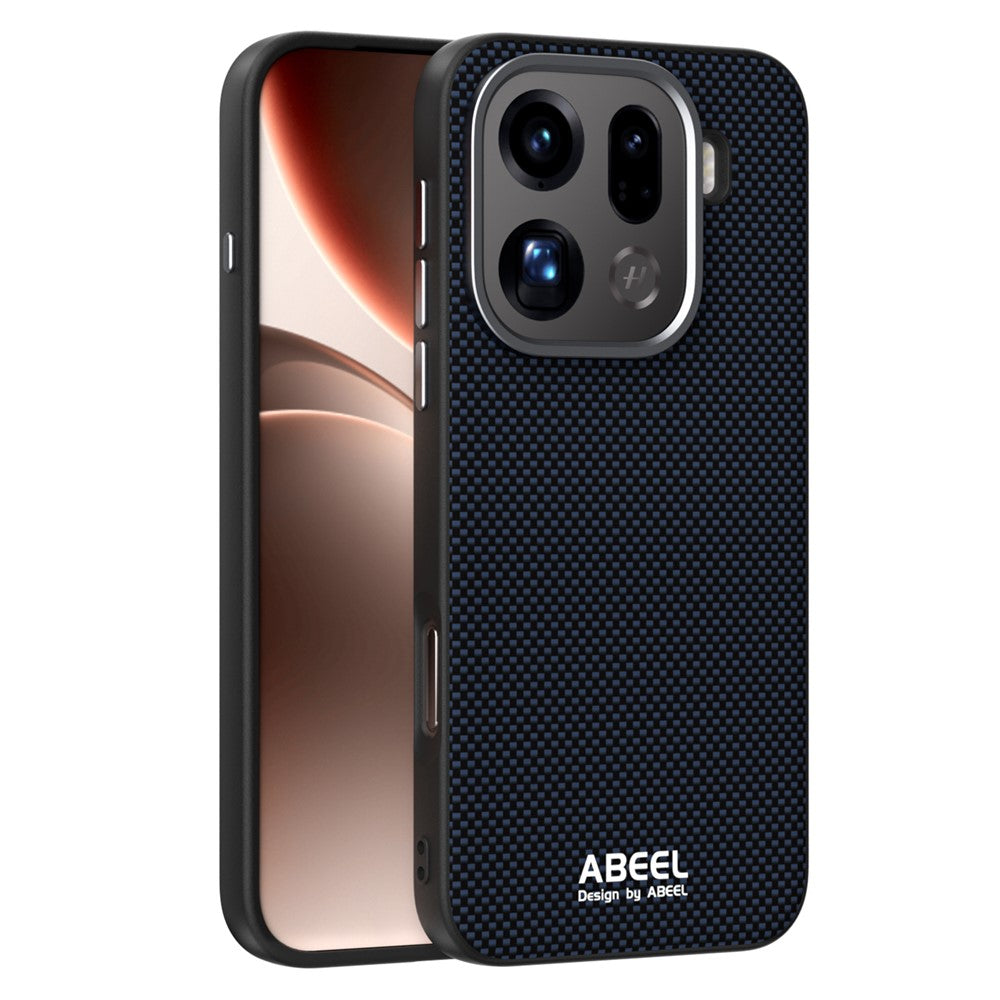 ABEEL För Oppo Find X9 Pro 5G Magnetiskt Skal Tryckt PC TPU Aluminiumlegering Läder mobilskal