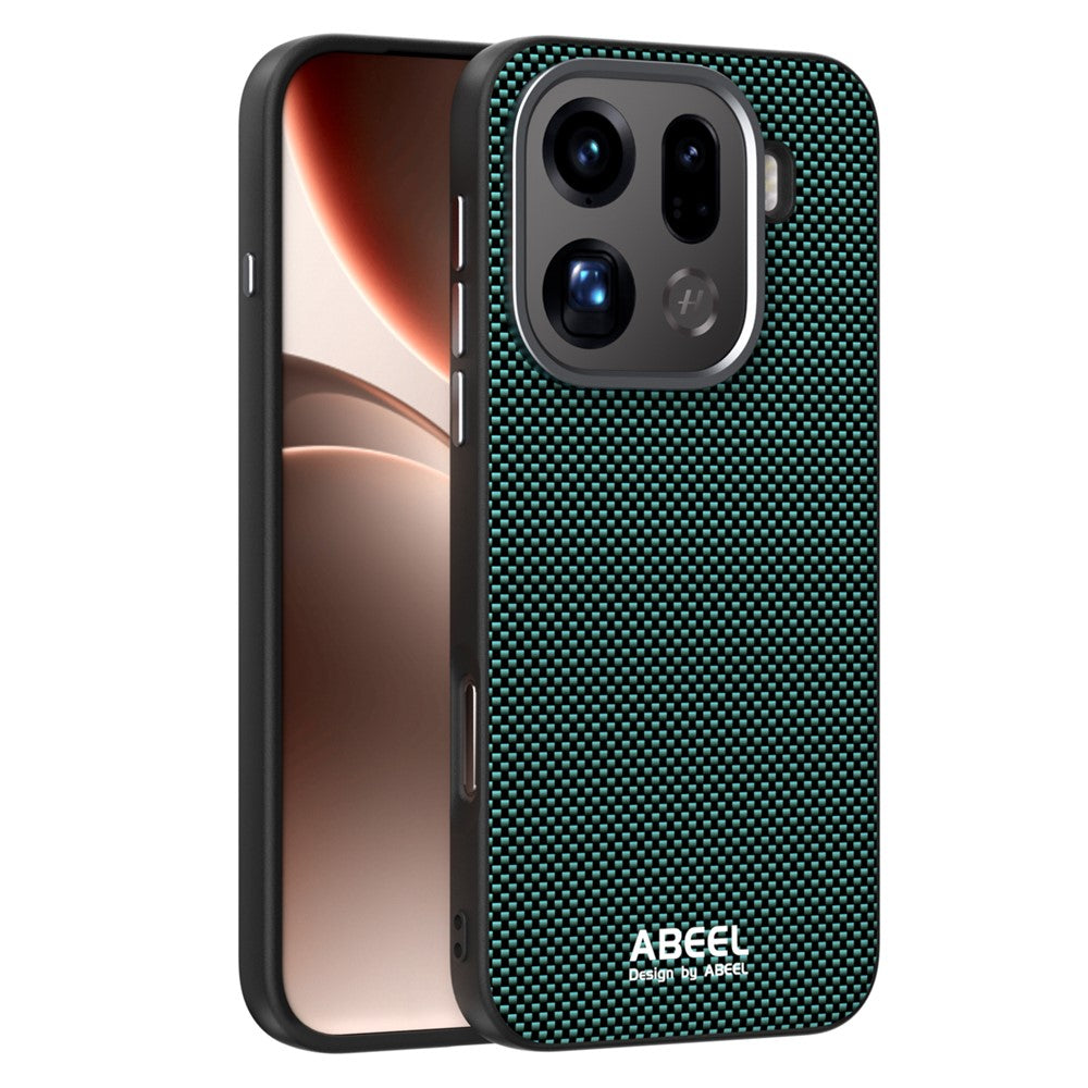 ABEEL För Oppo Find X9 Pro 5G Magnetiskt Skal Tryckt PC TPU Aluminiumlegering Läder mobilskal