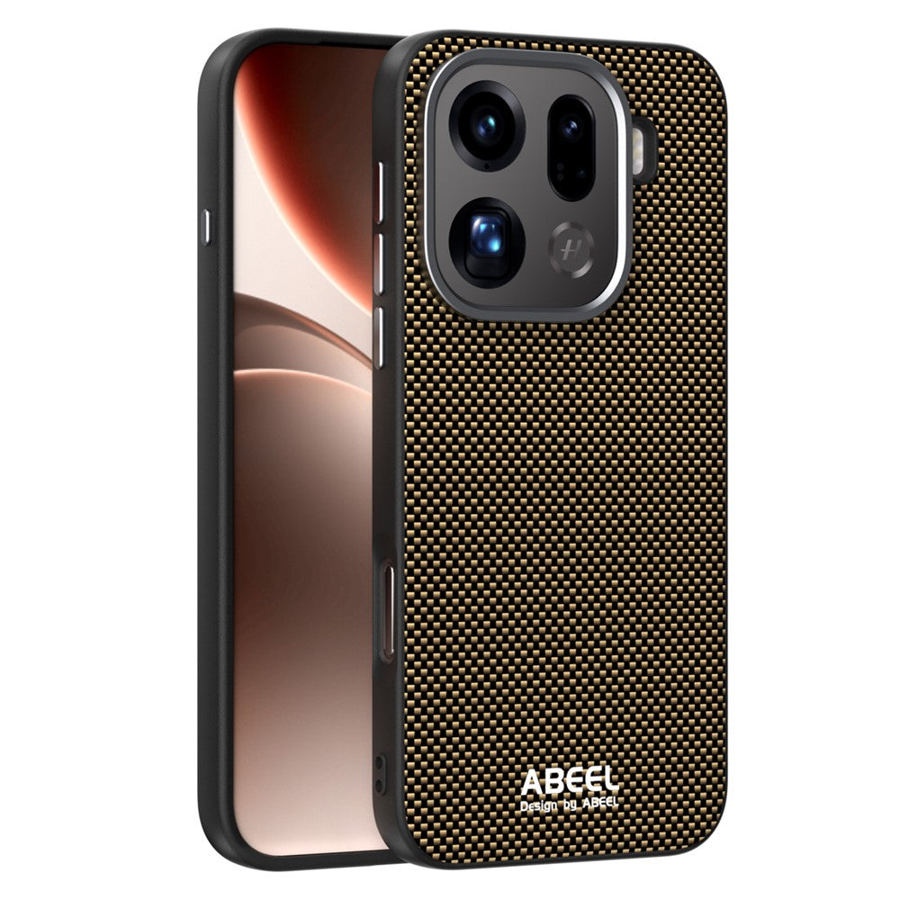 ABEEL För Oppo Find X9 Pro 5G Magnetiskt Skal Tryckt PC TPU Aluminiumlegering Läder mobilskal