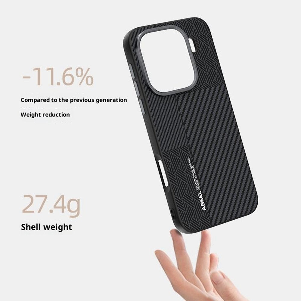 ABEEL magnetisk cover til Oppo Find X9 Pro 5G, PC + TPU + aluminiumslegering + PU-læder, slankt mobilcover