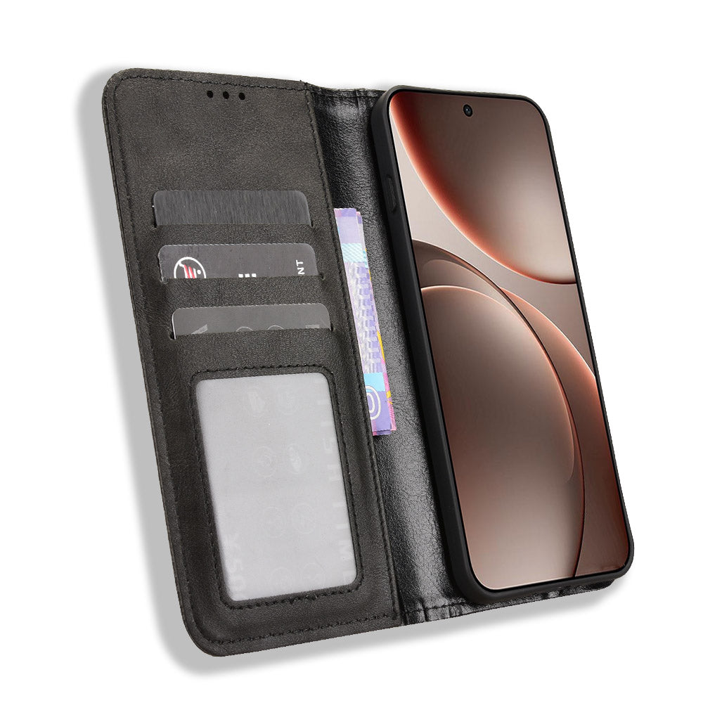 Oppo Find X9 5G Läderfodral Plånboksfodral Retro Textur mobilskal