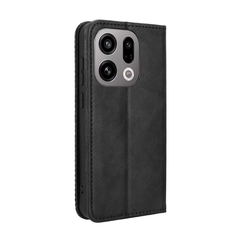 Oppo Find X9 5G Läderfodral Plånboksfodral Retro Textur mobilskal