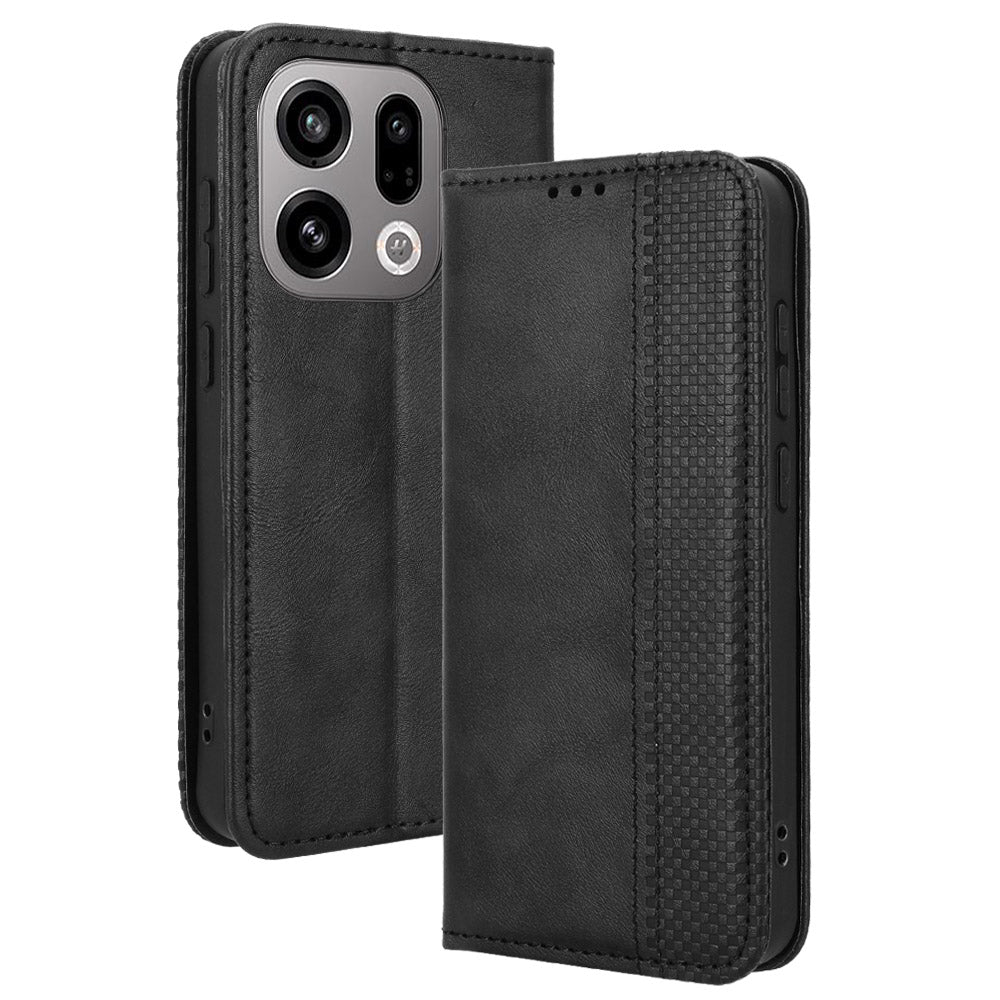 Oppo Find X9 5G Läderfodral Plånboksfodral Retro Textur mobilskal