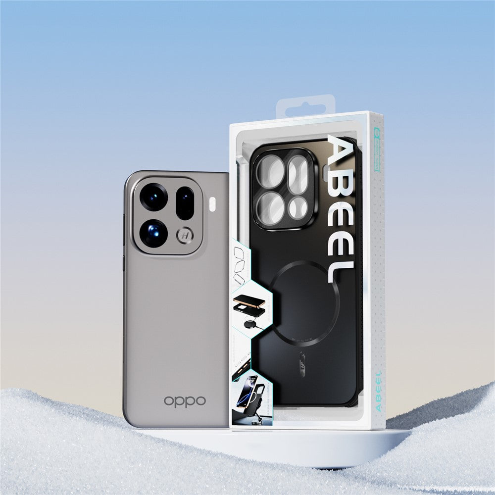 ABEEL-magnetisk mobilbagside i TPU og PC med kølende mat overflade og linsefilm til Oppo Find X9 Pro 5G