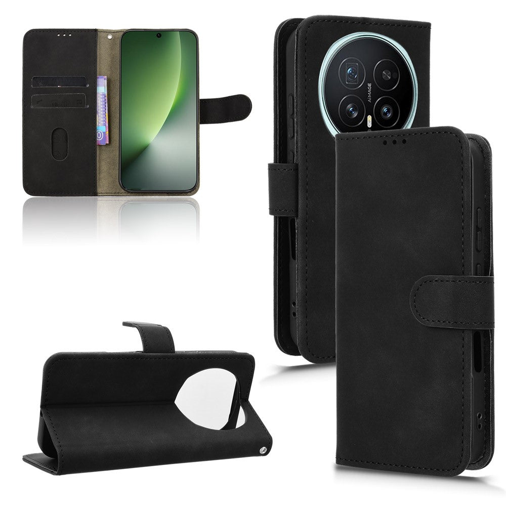 For Honor Magic8 5G Leather Case Skin Feel Anti Drop Wallet Flip Phone Cover