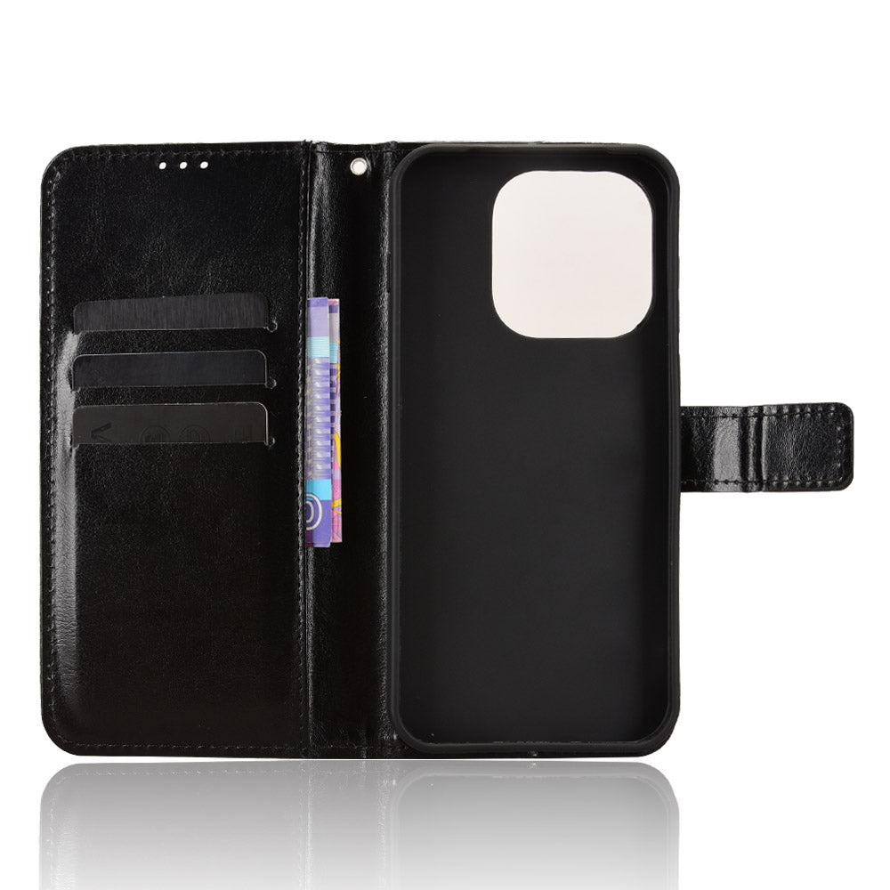 OnePlus 15 5G PU-läderskal med rem Crazy Horse Texture Phone Wallet Cover