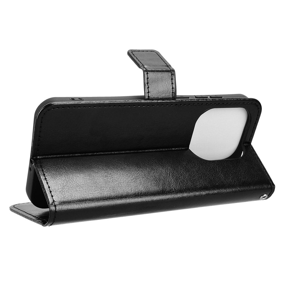 OnePlus 15 5G PU-läderskal med rem Crazy Horse Texture Phone Wallet Cover