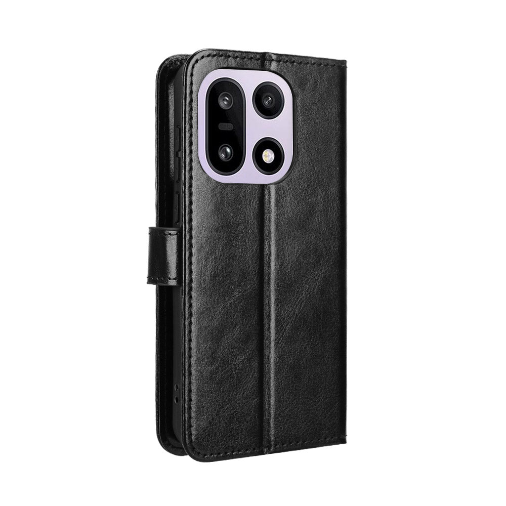 OnePlus 15 5G PU-läderskal med rem Crazy Horse Texture Phone Wallet Cover