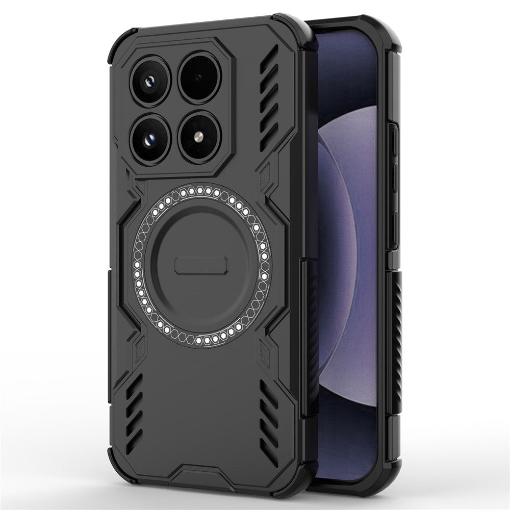 For Xiaomi 17 Magnetic Case Butterfly Armor Hollow Heat Dissipation PC + TPU Phone Cover