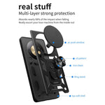 For Honor Magic8 Lite 5G / X9d 5G / X70 5G Case with Slide Camera Lid PC + TPU Kickstand Phone Cover