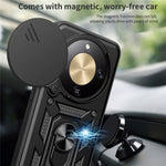 For Honor Magic8 Lite 5G / X9d 5G / X70 5G Case with Slide Camera Lid PC + TPU Kickstand Phone Cover